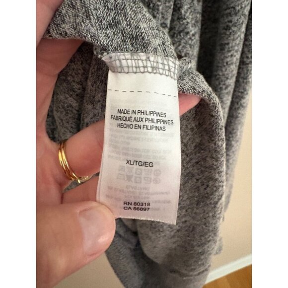 Lucky Brand V-Neck Cloud Knit Tunic Pullover Sweater in Grey Heather Size XL - Picture 8 of 13